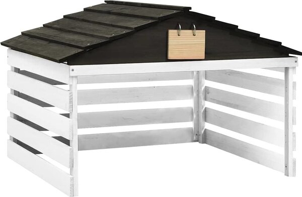 VidaXL Garáž na robotickou sekačku 78x74x54 cm jedlové dřevo [315301] Barva: Černá a hnědá
