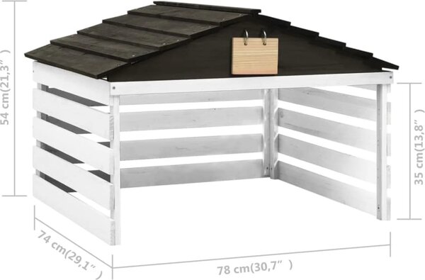VidaXL Garáž na robotickou sekačku 78x74x54 cm jedlové dřevo [315301] Barva: Černá a hnědá