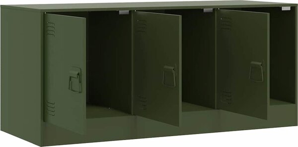 VidaXL TV skříňka 99 x 39 x 44 cm ocel [841647] Barva: Olivově zelená