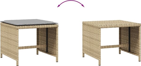 VidaXL Zahradní stoličky s poduškami 4 ks béžové 40x40x35 cm polyratan [4007489]