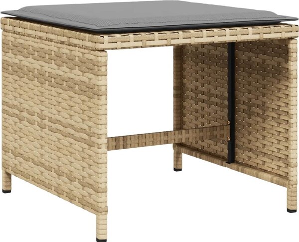 VidaXL Zahradní stoličky s poduškami 4 ks béžové 40x40x35 cm polyratan [4007489]