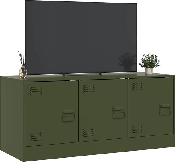 VidaXL TV skříňka 99 x 39 x 44 cm ocel [841647] Barva: Olivově zelená