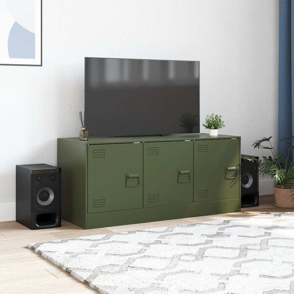VidaXL TV skříňka 99 x 39 x 44 cm ocel [841647] Barva: Olivově zelená