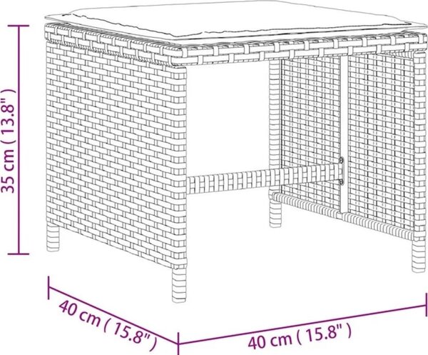 VidaXL Zahradní stoličky s poduškami 4 ks béžové 40x40x35 cm polyratan [4007489]