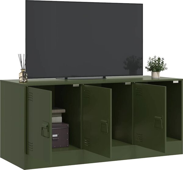 VidaXL TV skříňka 99 x 39 x 44 cm ocel [841647] Barva: Olivově zelená