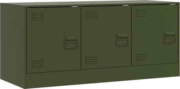 VidaXL TV skříňka 99 x 39 x 44 cm ocel [841647] Barva: Olivově zelená