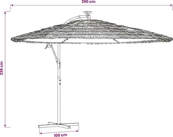 VidaXL Zahradní slunečník s ocelovou tyčí 290 x 290 x 238 cm [4005082] Barva: Hnědá