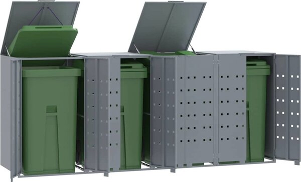 VidaXL Box na 4 popelnice 276 x 79 x 117 cm ocel [3279989] Barva: antracitová