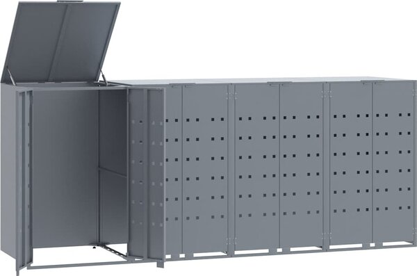 VidaXL Box na 4 popelnice 276 x 79 x 117 cm ocel [3279989] Barva: antracitová