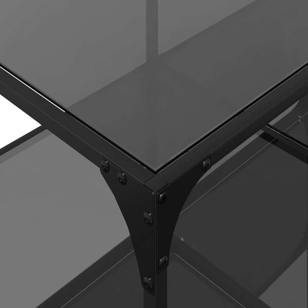 VidaXL Konferenční stolek černá skleněná deska 98,5 x 50 x 40 cm ocel [845980] Barva: průhledné sklo