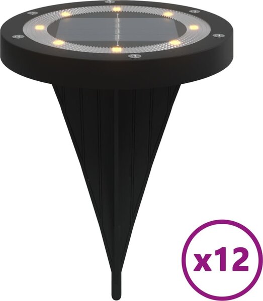 VidaXL Solární zemní světla s hroty venkovní 12 ks teplá bílá [4008203]
