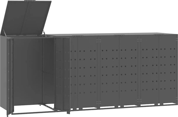 VidaXL Box na 4 popelnice 276 x 79 x 117 cm ocel [3279989] Barva: antracitová