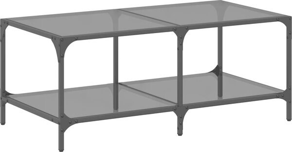 VidaXL Konferenční stolek černá skleněná deska 98,5 x 50 x 40 cm ocel [845980] Barva: průhledné sklo