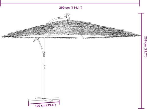 VidaXL Zahradní slunečník s ocelovou tyčí 290 x 290 x 238 cm [4005082] Barva: Hnědá