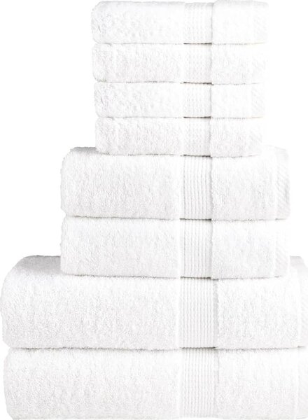 VidaXL 8dílná sada ručníků Premium SOLUND 600 g/m² [137541] Barva: Bílá
