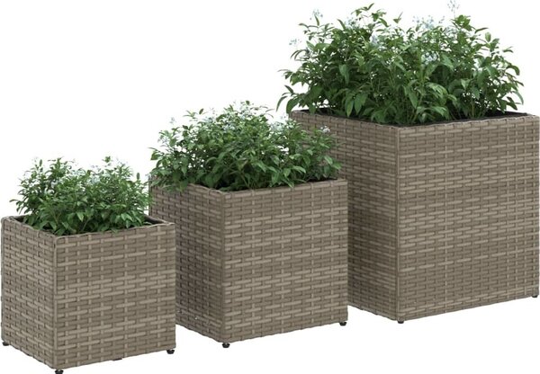 VidaXL Zahradní truhlíky 3 ks polyratan [366397] Barva: Černá