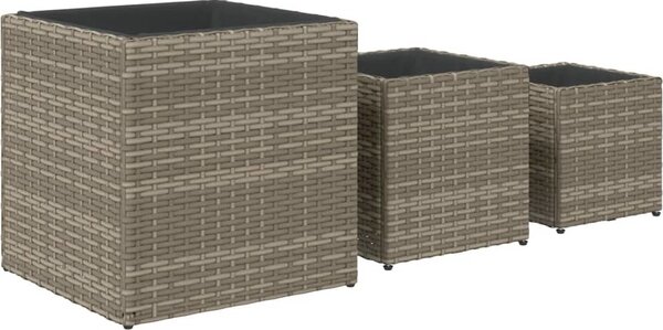 VidaXL Zahradní truhlíky 3 ks polyratan [366397] Barva: Černá