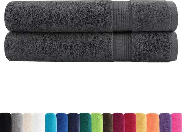 VidaXL Premium ručníky SOLUND 2 ks 100 x 200 cm 600 g/m² [137172] Barva: Šedá