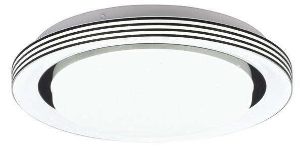 Trio Leuchten R67042832 ATRIA - LED stropní svítidlo s dálkovým ovládáním, LED 10,5W, 3000 - 6000K, Ø 27cm (Levné stmívatelné svítidlo dálkovým ovladačem s černě olemovaném stínidlem)