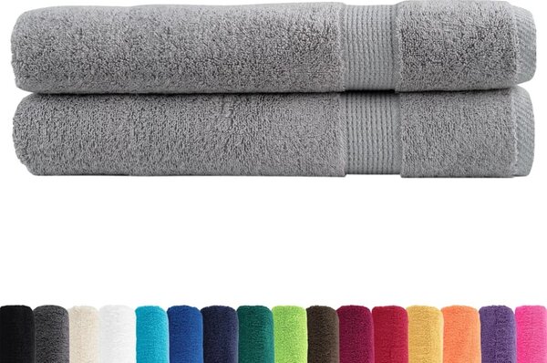 VidaXL Premium ručníky SOLUND 2 ks 100 x 200 cm 600 g/m² [137172] Barva: Šedá