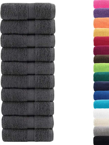 VidaXL Prémiové mycí utěrky SOLUND 10 ks 30x30 cm 600 g/m² [137118] Barva: antracitová