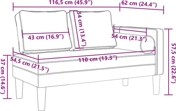 VidaXL Lenoška s poduškami samet [4007574] Barva: světle šedá