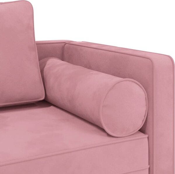 VidaXL Lenoška s poduškami samet [4007574] Barva: světle šedá