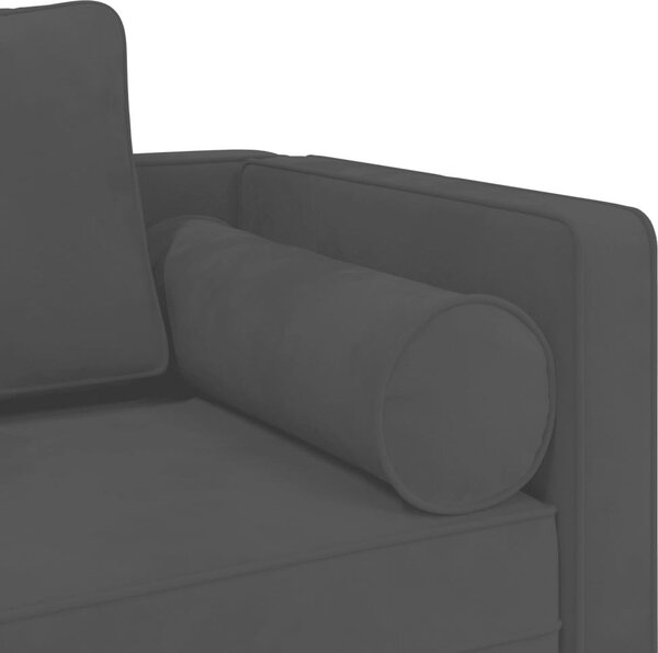 VidaXL Lenoška s poduškami samet [4007574] Barva: světle šedá