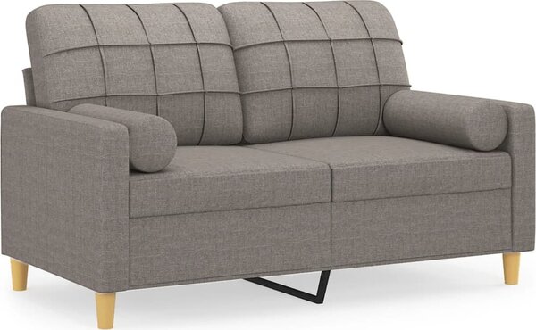 VidaXL 2místná pohovka s polštáři 120 cm textil [3200781] Barva: světle šedá