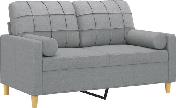 VidaXL 2místná pohovka s polštáři 120 cm textil [3200781] Barva: světle šedá