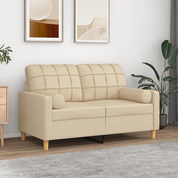 VidaXL 2místná pohovka s polštáři 120 cm textil [3200781] Barva: světle šedá