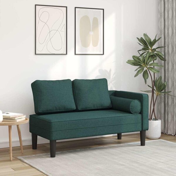 VidaXL Lenoška s poduškami textil [4007579] Barva: Tmavě zelená