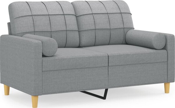 VidaXL 2místná pohovka s polštáři 120 cm textil [3200781] Barva: světle šedá