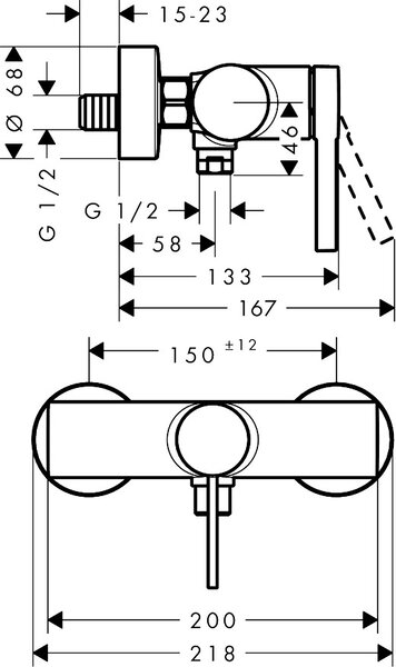 Hansgrohe Zesis S - Sprchová baterie nástěnná, chrom 74621000