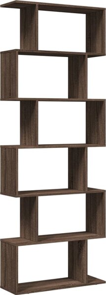 VidaXL Knihovna/dělící stěna 6patrová 70x24x193 cm kompozit [858092] Barva: kouřový dub