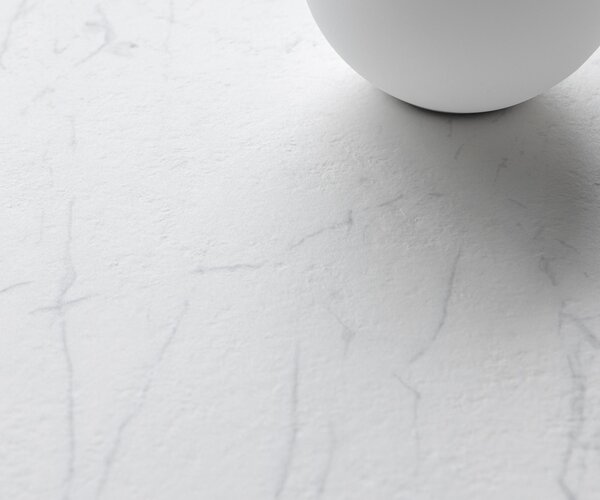 DELIFE Jídelní stůl Edge 300x100 keramika Laminam®Statuarietto bílá Estelar kulatý kov bílý