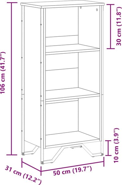 VidaXL Knihovna 50 x 31 x 106 cm kompozitní dřevo [848607] Barva: dub sonoma