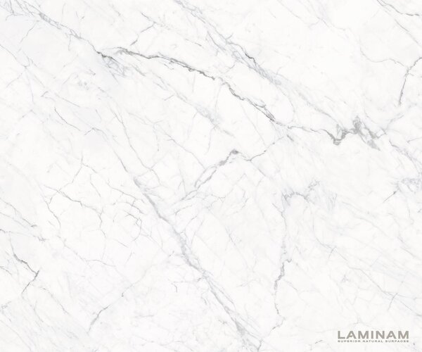DELIFE Jídelní stůl Edge 300x100 keramika Laminam®Statuarietto bílá Estelar kulatý kov bílý