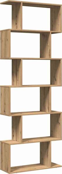 VidaXL Knihovna/dělící stěna 6patrová 70x24x193 cm kompozit [858092] Barva: kouřový dub
