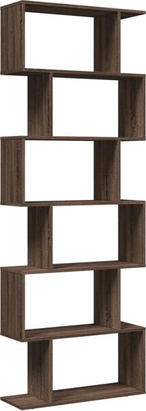 VidaXL Knihovna/dělící stěna 6patrová 70x24x193 cm kompozit [858092] Barva: kouřový dub