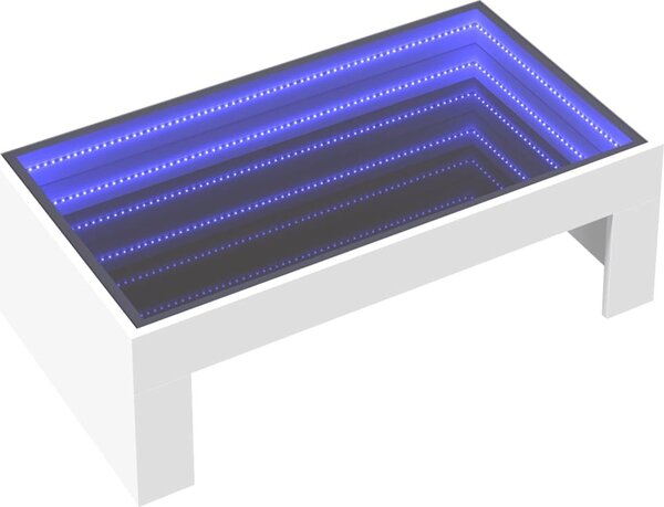 VidaXL Konferenční stolek s Infinity LED 90 x 50 x 30 cm [847616] Barva: Bílá