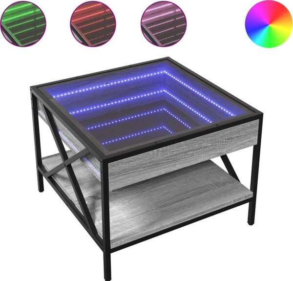 VidaXL Konferenční stolek s Infinity LED 50 x 50 x 38 cm [847697] Barva: dub sonoma