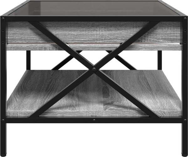 VidaXL Konferenční stolek s Infinity LED 50 x 50 x 38 cm [847697] Barva: dub sonoma