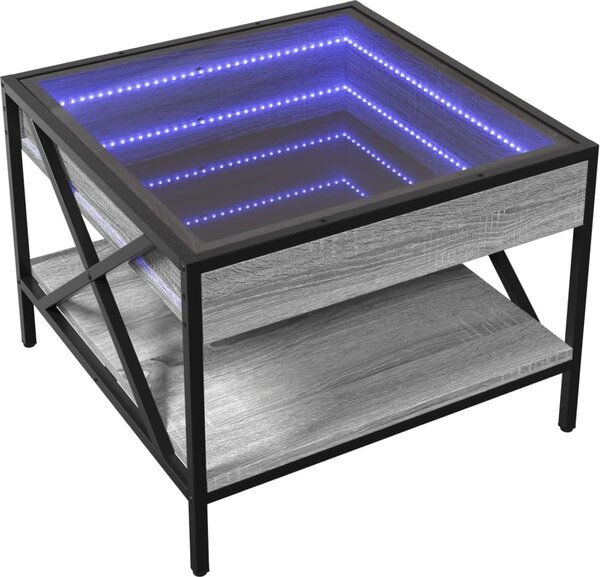 VidaXL Konferenční stolek s Infinity LED 50 x 50 x 38 cm [847697] Barva: dub sonoma