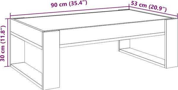 VidaXL Konferenční stolek s Infinity LED 90 x 53 x 30 cm [847637] Barva: hnědý dub