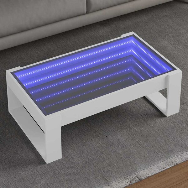 VidaXL Konferenční stolek s Infinity LED 90 x 53 x 30 cm [847637] Barva: hnědý dub