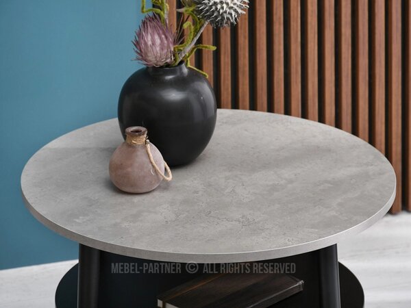 Kulatý konferenční stolek 60 TODOR - beton / černý