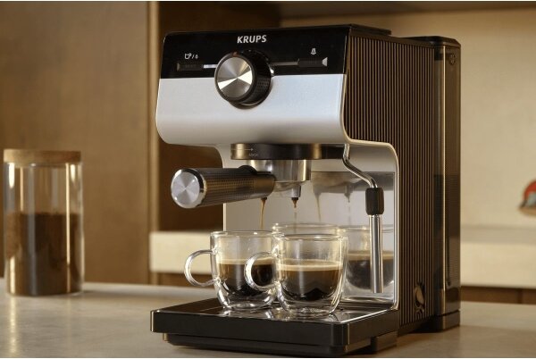 Krups - Pákový kávovar na dva hrnky AUTHENTIC 1450W/230V šedá