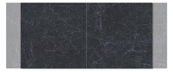 DELIFE Jídelní stůl Edge 180-220x90 keramika Laminam®Nero Greco antracitová Wave nerezová ocel rozkládací