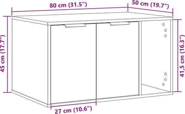 VidaXL Skříňka na kočičí záchod 80x50x45 cm kompozitní dřevo [857736] Barva: dub sonoma